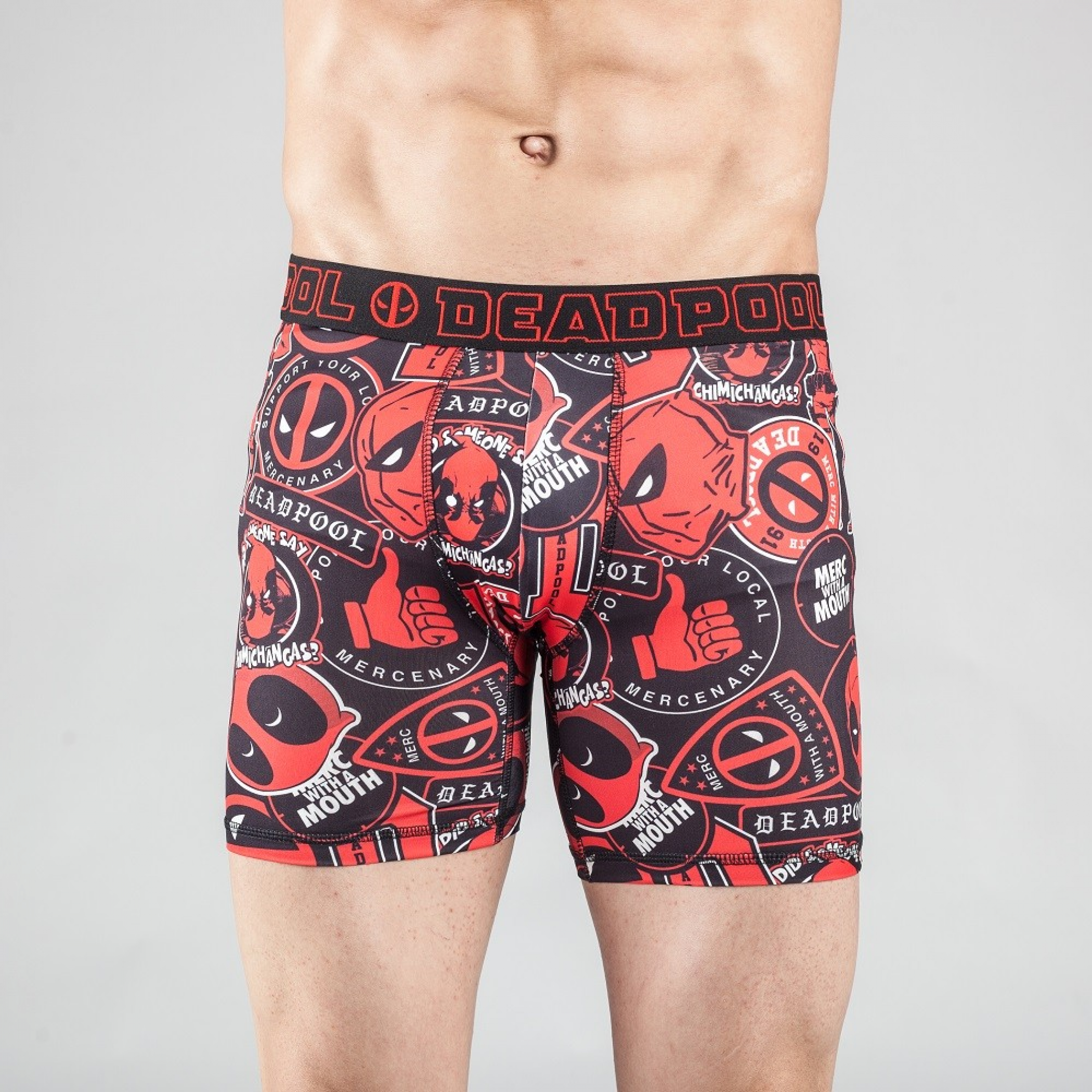 Deadpool Character and Symbols All Over Men's Underwear Boxer Briefs